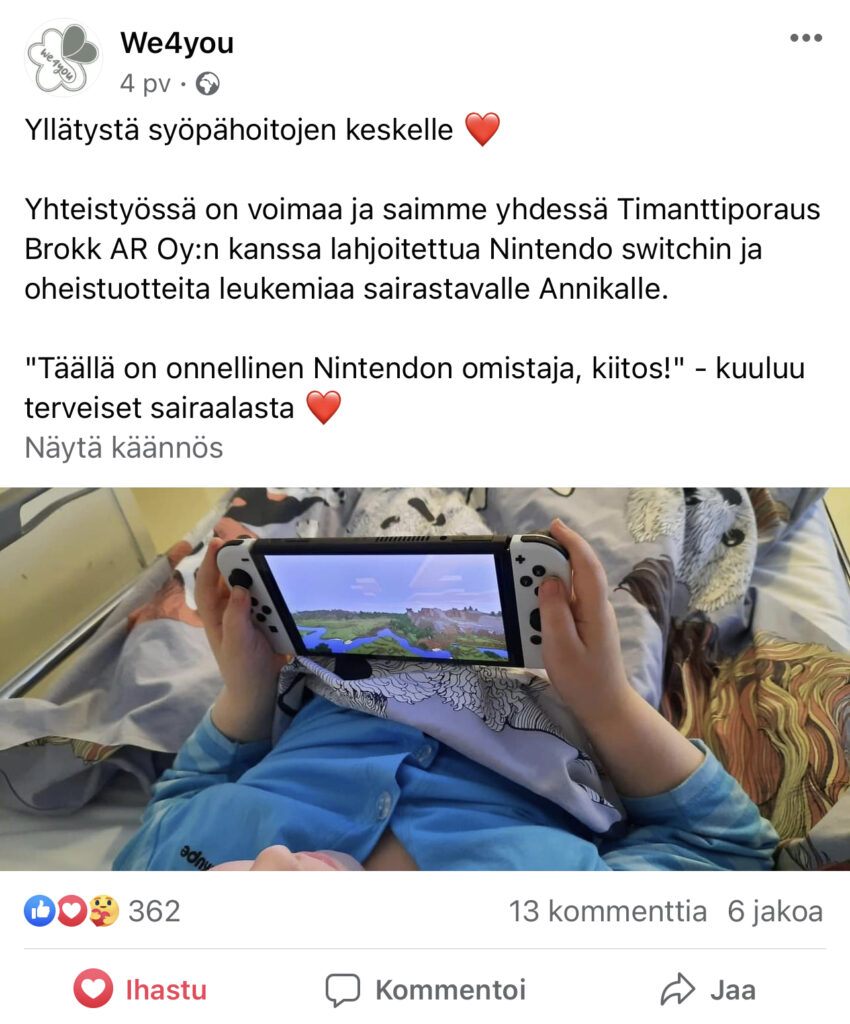Pieni yllatys sairaalalle Timanttiporaus Brokk AR Oy